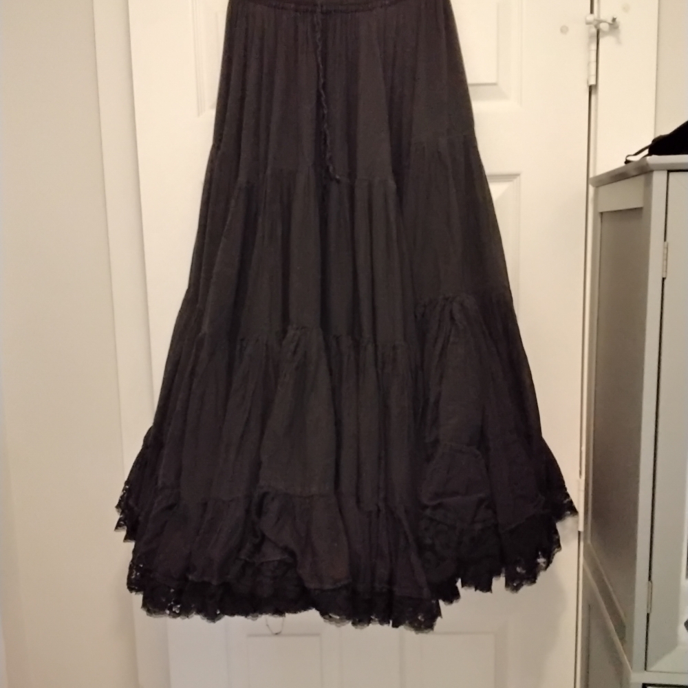 Elegant Black Tiered Skirt